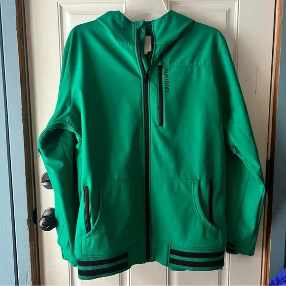 Burton Men's Green Ski Snowboarding fleeced lined Jacket underarm vent zip XL - Picture 2 of 8